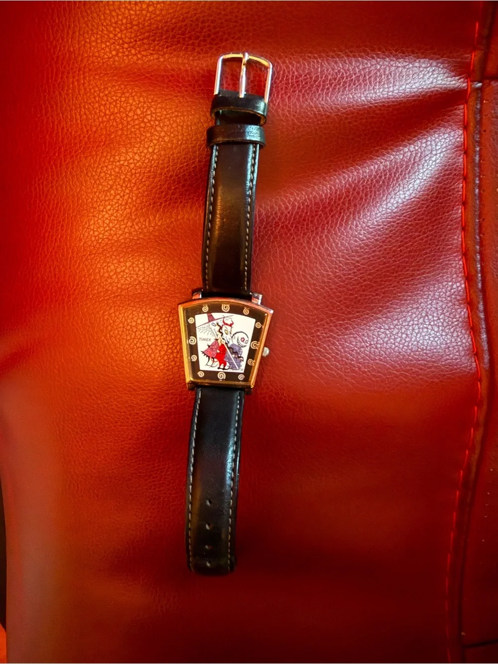 Timex Nightmare Before Christmas Unisex Watch Black Leather Buckle Band